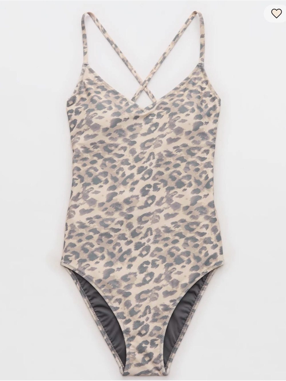 American Eagle Outfitters Beige and Gray Leopard One-Piece Swimsuit